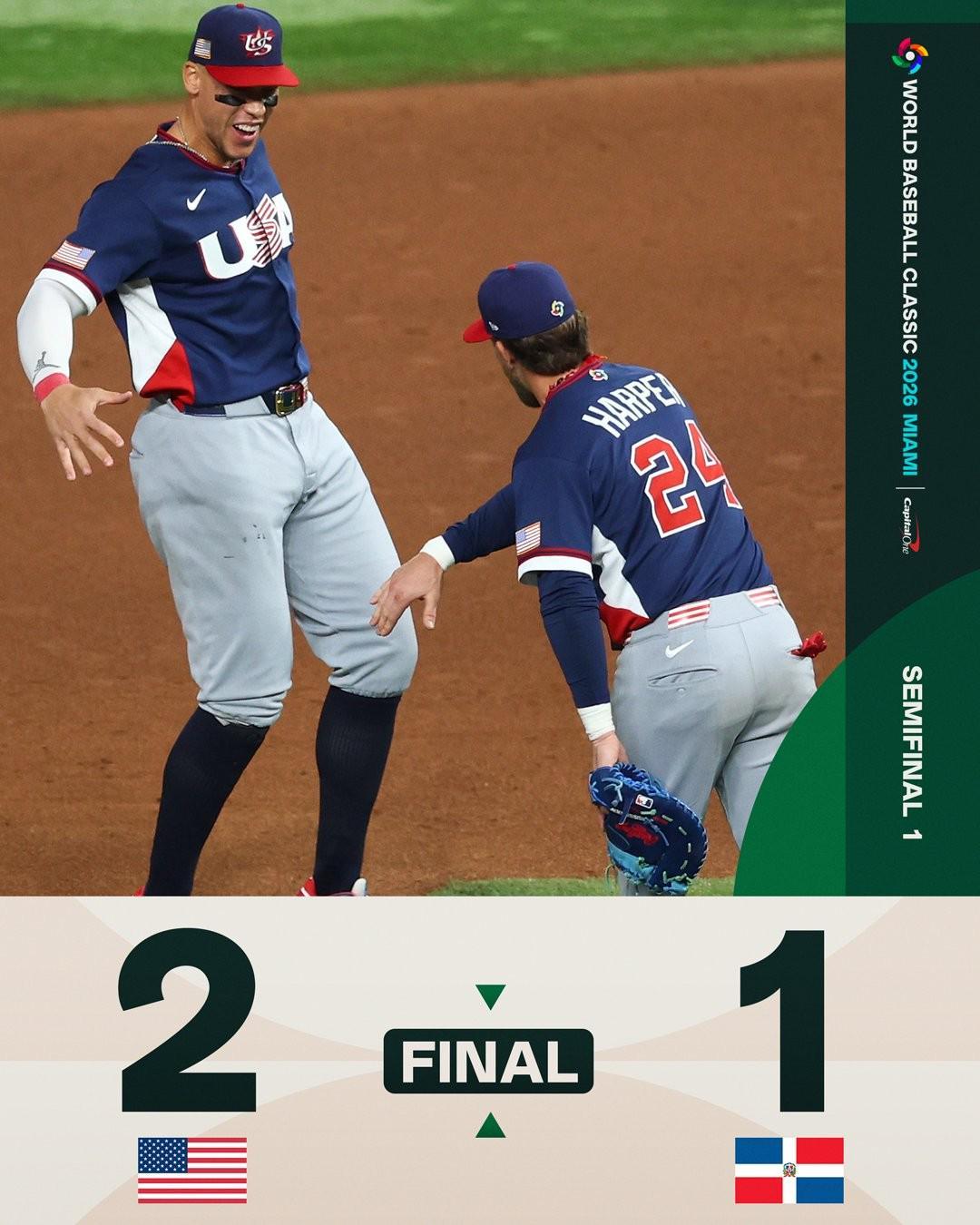 世界杯官方入口-美国2-1险胜多米尼加挺进WBC决赛，九局下关键球判罚引争议